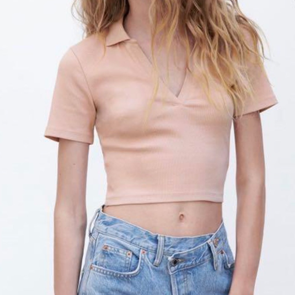 Zara Ribbed Polo Shirt